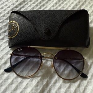 Ray-Ban Gold Frame Sunglasses with Black Case
